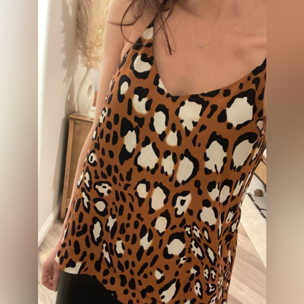 Topshop leopard print loose fit cami size 2